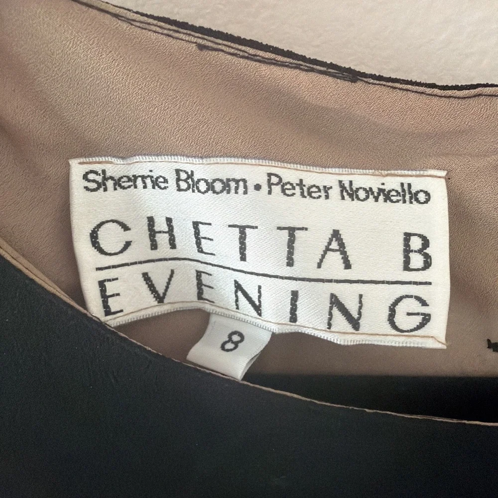 Vintage 90s Chetta B Evening Lace Dress Black Sz 8 Sherrie Bloom‎ Noviello